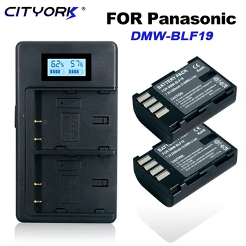 CITYORK DMW-BLF19 DMW-BLF19E dmw blf19 Kamera Pil BLF19 BLF19E + LCD Çift USB şarj Panasonic Lumix GH3 GH4 GH5 G9