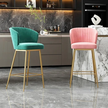 Lüks bar sandalyesi Modern yüksek tabure Mutfak Sayacı Tabureleri İskandinav Metal Bar Tabureleri yemek sandalyeleri Ticari Endüstriyel Mobilya