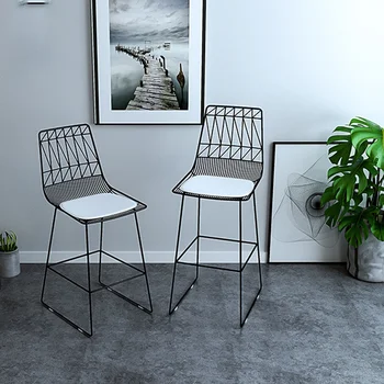 Lüks İskandinav Yüksek Bar taburesi demir çubuk Sandalye Oturma Odası Modern Basit Yemek Sandalyesi 65/75cm Altın sillas mutfak mobilyası HY