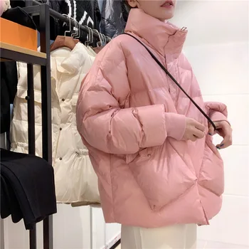 Kadın Ekose şişme ceket kadınlar Kış Giyim Parka Sıcaklık Ücretsiz Kargo Beyaz Ördek Aşağı Ceket Kar Giyim Kore Moda