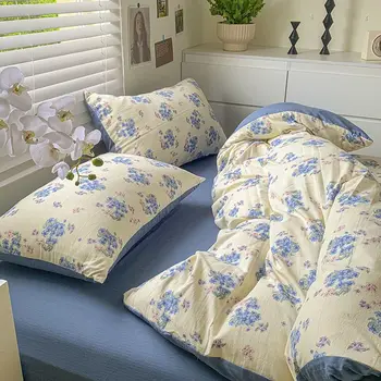 Euro nevresim takımı Ücretsiz Kargo Yatak Takımları Setleri Prenses Tarzı Saf Pamuk Yoğunlaşma Seviyesi Bir yatak odası takımı Kraliçe yatak çarşafı