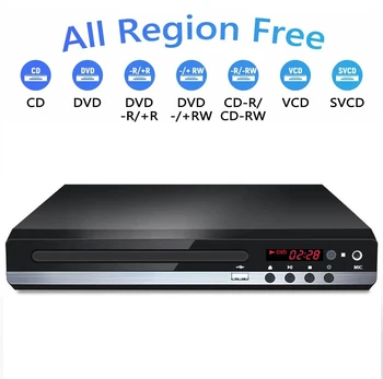 Ev DVD Oynatıcı VCD CD Disk Medya Oynatıcı Makinesi AV Çıkışı ile Uzaktan USB Mikrofon Full HD 1080P Ev DVD oynatıcı Kutusu Multimedya