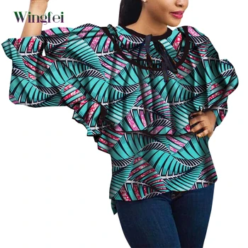 Afrika Üst Kadınlar için Çiçek Baskı Dashiki Ceket Uzun Kollu Casual Lady afrika kıyafeti Abaya Kadınlar için Boubou Wy1900