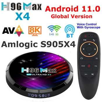H96 MAX X4 Android 11 akıllı TV kutusu Amlogic S905X4 AV1 4GB 64GB TV Kutusu 5G Çift Wifi Youtube BT 8K 4K 3D Set Üstü Kutusu