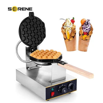 1400W Ticari kabarcıklı waffle makinesi yapışmaz Yumurta Waffle makinesi Elektrikli kabarcıklı waffle Baker Ev Kullanımı için