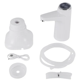 Elektrikli Su Şişesi Pompası Tabanı ile USB su sebili Taşınabilir Otomatik Su Pompası Kova Şişe Dağıtıcı-Beyaz