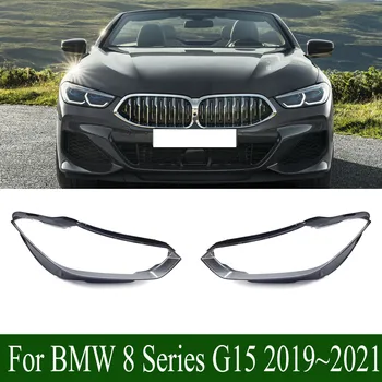 BMW 8 Serisi için G15 2019~2021 Ön Far Kapağı Lamba Gölge Far Kabuk Lens Yerine Orijinal Abajur Pleksiglas