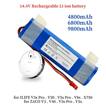 Echte-Batterie Lityum-iyon 4S1P 14.4 V 4.8-9.8 Ah dökün robot, V3s Pro, V50, V5s Pro, V8s, x750, yeni