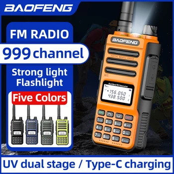 BaoFeng UV - 13 PRO Çift Bant Walkie Talkie Tip-C Şarj Cihazı 16 KM Uzun Menzilli UV13 Alıcı Verici Taşınabilir İki Yönlü Telsiz