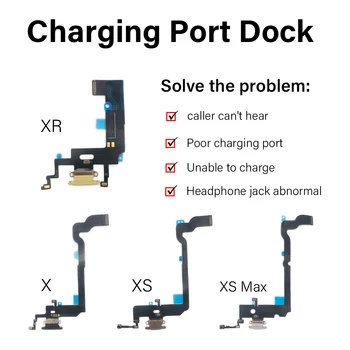 USB Portu Şarj İçin İphone 8 Artı X XR XS Max şarj standı jak fişi Soket Bağlantı Noktası Konektörü Mikrofon Ses Alt Flex Kablo
