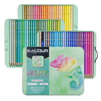 KALOUR Macaron Renk 72 Adet Renkli Kalem Yumuşak Pastel Çizim kalem seti Kroki kalem seti Okul Boyama Sanat Malzemeleri