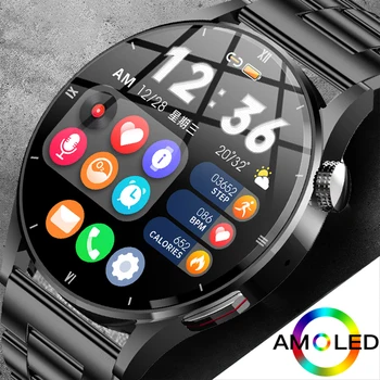 ZK30 İzle Erkekler İçin akıllı saat AMOLED HD Ekran Vücut Sıcaklığı Algılama Aı Akıllı Ses Smartwatch Bluetooth Çağrı Saati reloj