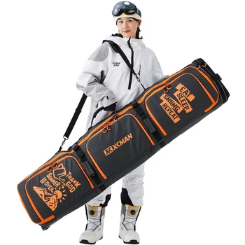 XCMAN Rulo Snowboard Çantası Tekerlekler İle 63-75 İnç Ayarlanabilir Uzunluk Yastıklı Çanta Hava Seyahat Snowboard Botları