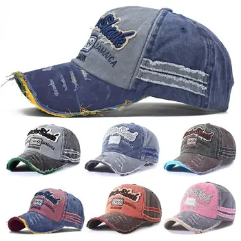 Spor Ayarlanabilir Vintage yıkanmış DENİM Nakış Beyzbol Kapaklar Sıkıntılı Soluk Kap Güneş Koruyucu Şapkalar Beyzbol Şapkaları