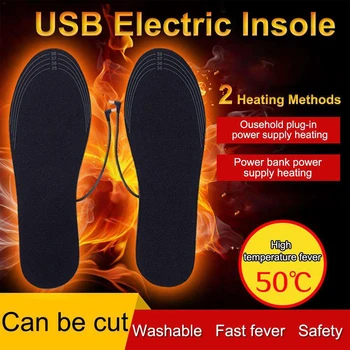 Unisex elektrikli ısıtmalı ayakkabı tabanlığı kış ayak ısıtıcı USB şarj ısıtmalı astarı şarj edilebilir ısıtıcı pedleri tabanı Ayak