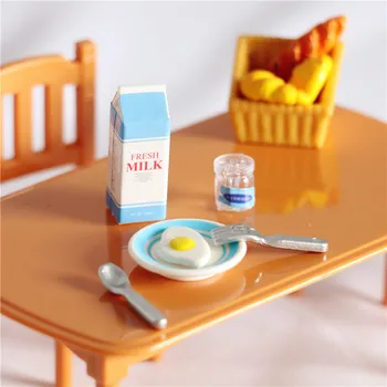 Bebek evi minyatür gıda oyuncak modeli çekim sahne yaşam ayarı kutulu yumurta süt