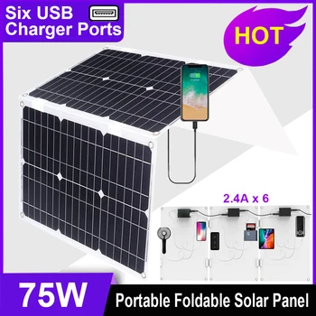 DC 12V 75W güneş panelleri araç invertörü için pil Monokristal Silikon Güneş USB 5V