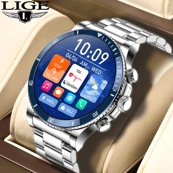 LIGE 1.53 inç İş akıllı saat İş Görüşmesi Spor Spor Daha Uygun Bluetooth Çağrı Sağlık Monitör Smartwatch