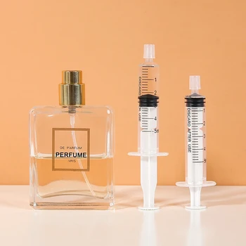 Parfüm Dağıtıcı Enjeksiyon Pompası Plastik Şırınga Sprey Sıvı Şişeleme Parfüm Memesi Düz Çekme Kozmetik Ambalaj Aracı