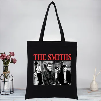 Smiths Kraliçe Ölü kanvas alışveriş çantası Kadın Kız Tote Eko Harajuku Morrissey 1980'lerin Kaya Alışveriş omuz çantaları