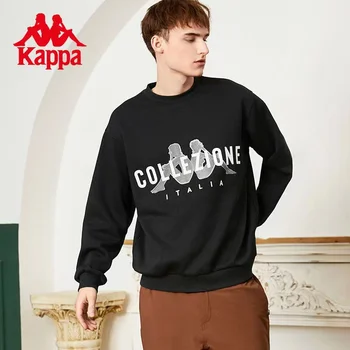 Kappa klasik kazak erkekler ve kadınlar için spor kazak, rahat peluş baskılı ceket, K0CZ2WT20D