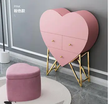 Çok fonksiyonlu tuvalet masası kalp şeklinde yatak odası duvara monte tuvalet masası lamba net kırmızı prenses tuvalet masa lambası