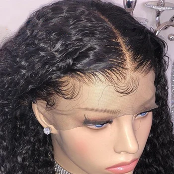 13x4. 5 Hd Dantel Ön Peruk Brezilyalı insan saçı peruk Siyah Kadınlar İçin 34 inç düz insan saçı peruk s Derin Dalga Dantel Fronta Peruk