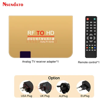 RF HD Dönüştürücü Analog TV Alıcısı Adaptörü Uzaktan Kumanda İle 100-240V Tüm standart HDTV Monitör Projektör, Multimedya