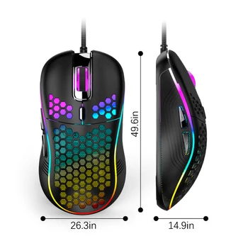 Oyun fare kablolu USB bilgisayar fare ayarlanabilir dizüstü oyun aksesuarı renkli ışık ile