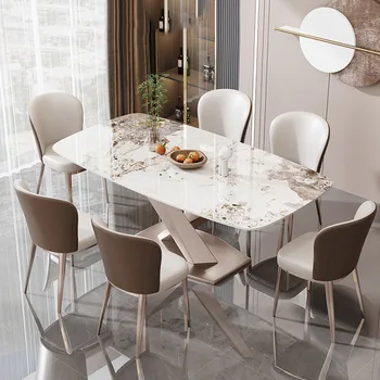 Avrupa Basit yemek masası Lüks İskandinav Ucuz Gri yemek masası Mermer avrupa tarzında oturma odası Mesa De Comedor mutfak mobilyası