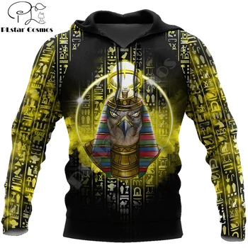Mısır Tanrısı-Ra 3D Baskı Sonbahar Moda Erkekler Hoodie Unisex Kapüşonlu Sweatshirt Sokak Rahat Ceket Eşofman DW721