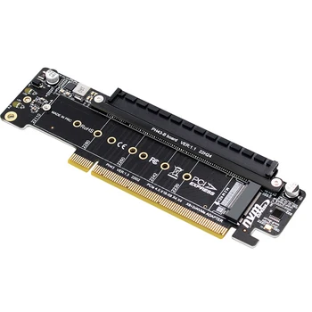 PCIe X16 İla X8+X4+X4 Genişleme Yükseltici Kartı Genişletilmiş Kart PCIE4. 0 M. 2 NVMEx2 Giriş Portları Desteği 2280/2260/2242/2230 SSD