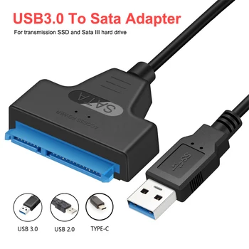 SATA USB 3.0 Kablo Adaptörü Sata 3 Usb 3.0 2.0 Tip C Konnektör Bilgisayar Kablosu adaptör desteği 2.5 İnç SSD Hdd Sabit Disk