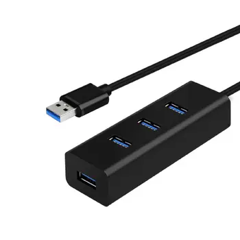 1.2-1.5 m Hub USB 2.0 Splitter 4 Port Yüksek hızlı Genişleme Gecikmeli 4 USB Hub Güç Kaynağı Bağlantı Noktası Hub Bilgisayar Aksesuarları Adaptörü