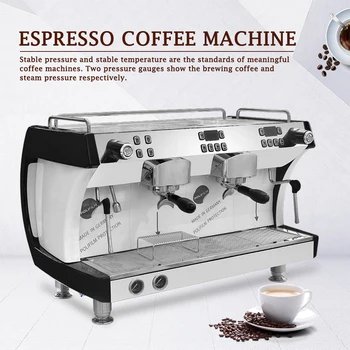 ITOP Profesyonel Kahve Makinesi Çift Bira Kafa Ticari Yarı Otomatik espresso makinesi Döner Pompa 220-240V / 50-60Hz