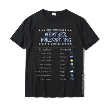 Komik Meteoroloji Hediyeler İnanılmaz Hava Tahmini T-Shirt Çizgi Roman Üst T-Shirt Sevimli Pamuk Erkek Tees Yaz