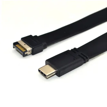 60cm / 80cm USB 3.1 Ön Panel Başlığı Tip-E Usb-C Tipi C dişi konnektör Uzatma Kablosu Kablo TİPİ E TİPİ C Dönüştürme Kablosu