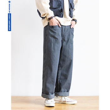 Yüksek Sokak Moda Vintage Çizgili Kargo Pantolon Rahat düz pantolon Streetwear Traf Techwear Sweatpants erkek giyim Elbise
