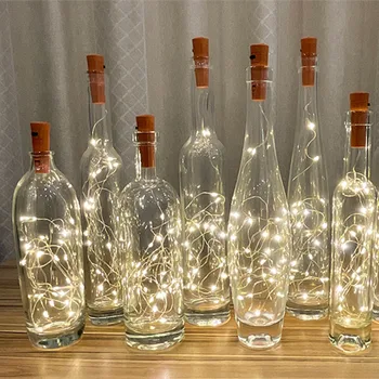 Doğum günü Partisi dekorasyon 10 adet peri ışık şarap şişesi mantarı lamba LED tatil düğün noel bahçe bakır tel lamba dizeleri