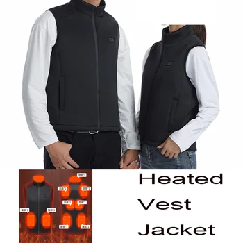 Artı boyutu M-6XL ısıtma yelek ceketler erkekler kadınlar için siyah yelek açık kayak yürüyüş elektrikli termal ısıtmalı Chaleco Tactico